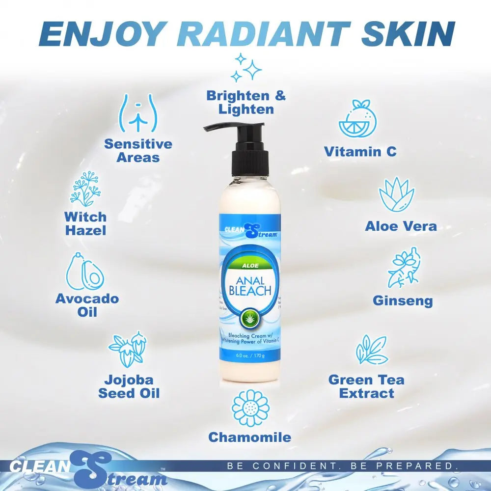 Anal Bleach Intimate Skin Brightener with Vitamin C and Aloe- 6 oz  Lubes, Lotions and Accessories