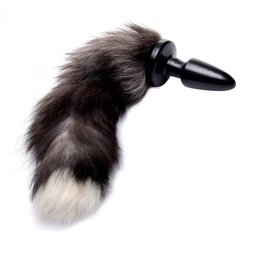 Anal Butt Plug Tail Grey Fox Tail Anal Plug Fox Tail Butt Plug  Anal