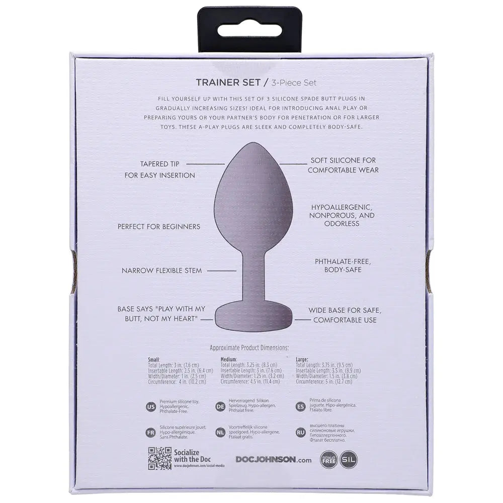 Anal Play 3 Piece Anal Training Set Gray  Anal Training