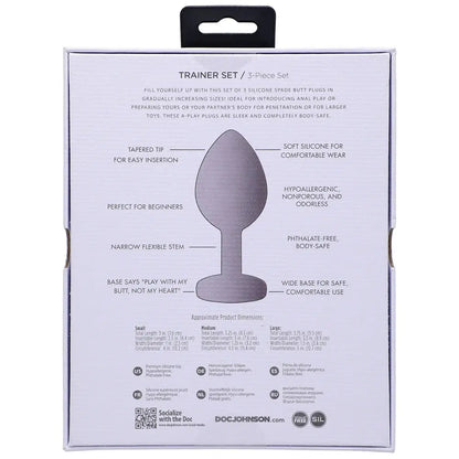 Anal Play 3 Piece Anal Training Set Gray  Anal Training