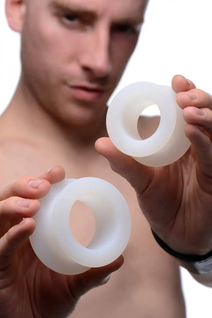 Anal Stretch Toy Master 2 Piece Training Silicone Ass Grommet Set Hollow Butt Plug  Anal