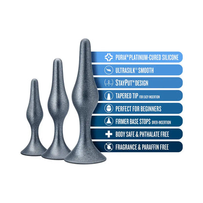 Anal Stretching Matrix Genesis Anal Plug Kit Stellar Silver  Anal Training