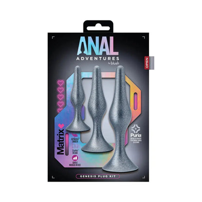 Anal Stretching Matrix Genesis Anal Plug Kit Stellar Silver  Anal Training