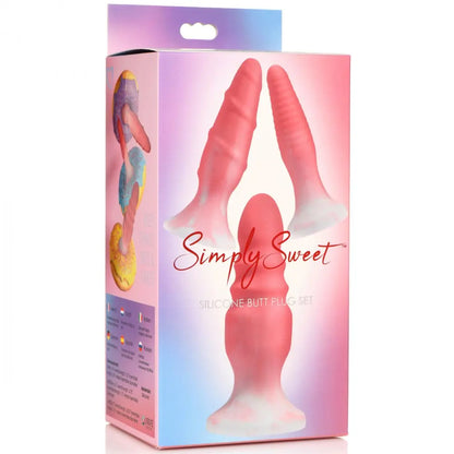 Anal Training 3 Piece Silicone Butt Plug Set - Pink  Anal Plug Sex Toy