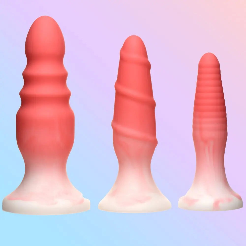 Anal Training 3 Piece Silicone Butt Plug Set - Pink  Anal Plug Sex Toy