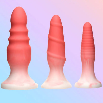 Anal Training 3 Piece Silicone Butt Plug Set - Pink  Anal Plug Sex Toy