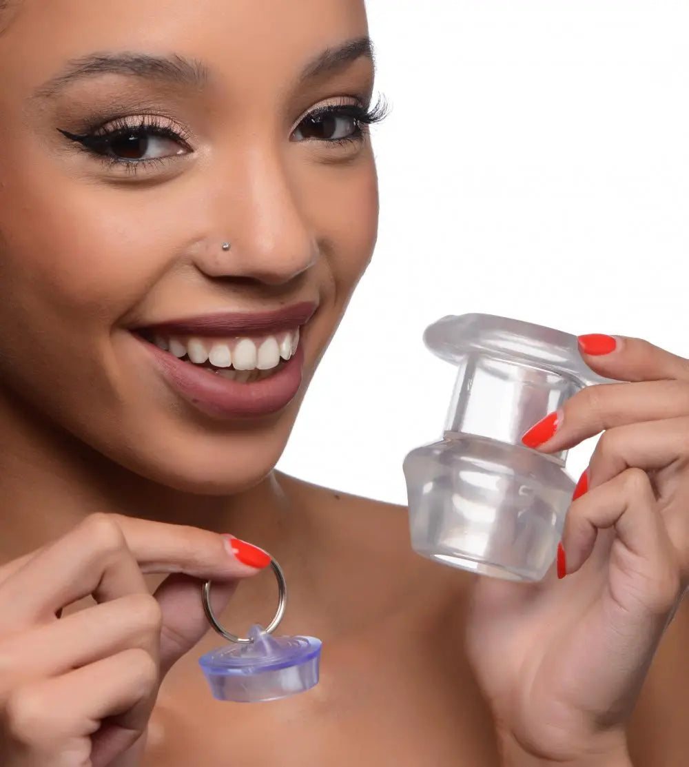 Ass Bung Clear Hollow Anal Dilator Sex Toy with Plug - Medium  Anal Training