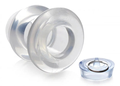 Ass Bung Clear Hollow Anal Dilator with Plug - Large  Anal Training