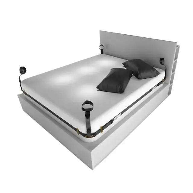 BDSM Adjustable Bed Restraint Kit with Optional Leg Spreader Strap  Bed Restraint System