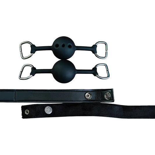 BDSM Ball Gag Set - Silent Authority Progressive Interchangeable Ball Gag Set  BDSM Gag