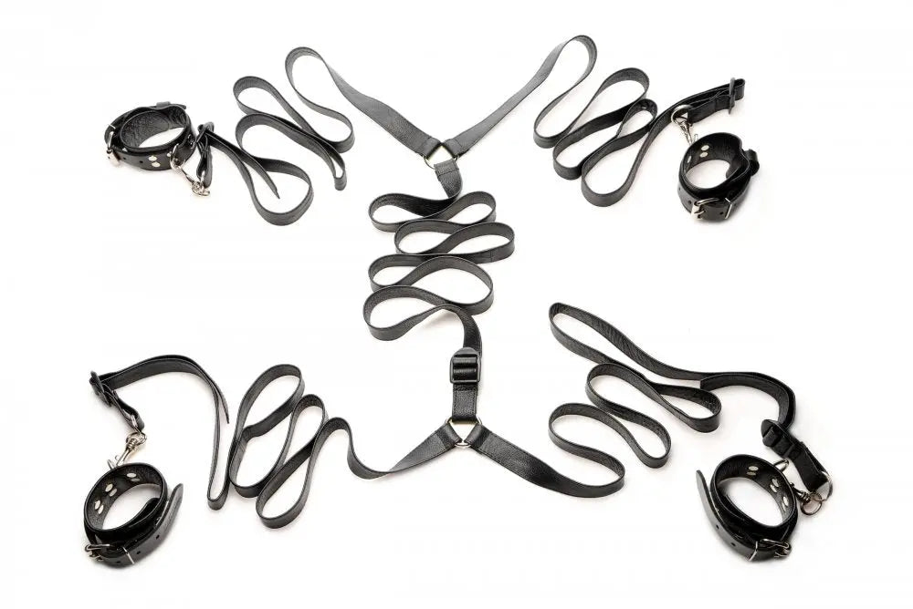 BDSM Bed Restraints Leather Bed Restraint Kit  Restraints and Cuffs