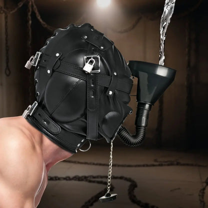 BDSM Degraded Sensory Deprivation Bondage Hood with Funnel  Bondage Gear