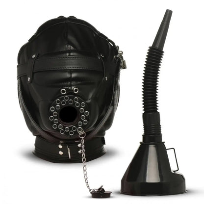 BDSM Degraded Sensory Deprivation Bondage Hood with Funnel  Bondage Gear