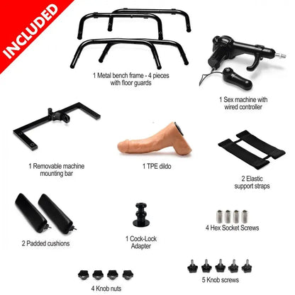 BDSM Furniture Deluxe Bondage Bench with Removable Manual Sex Machine  Sex Machines and Accessories