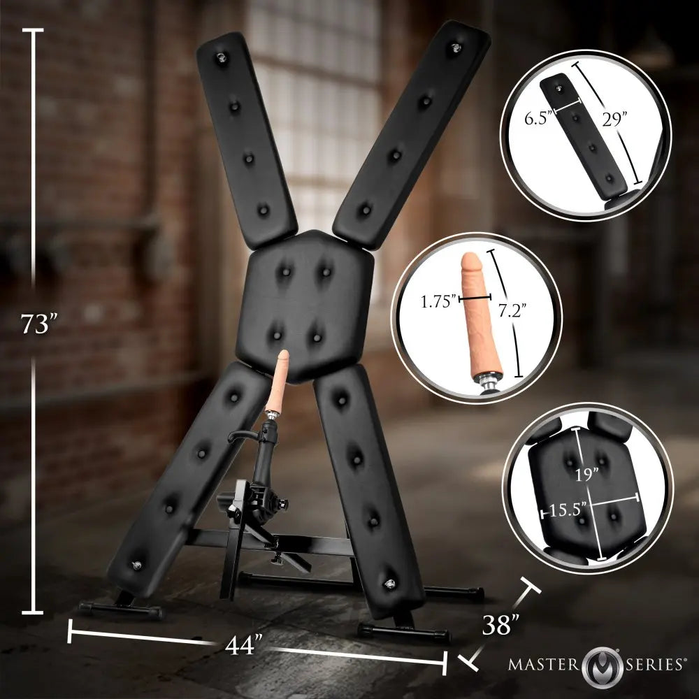 BDSM Furniture St Andrews Cross with Sex Machine  Dungeon Furniture and Accessories