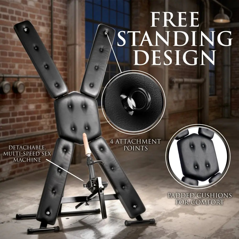 BDSM Furniture St Andrews Cross with Sex Machine  Dungeon Furniture and Accessories