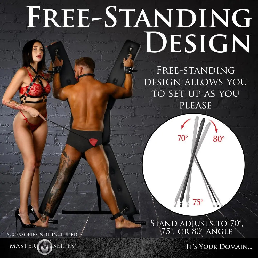 BDSM Furniture St. Andrew's Cross - Deluxe Bondage Cross  Standing Restraint Furniture