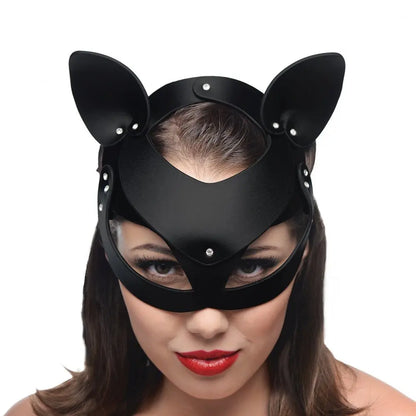 BDSM Mask Bad Kitten Leather Cat Mask  BDSM Pet Play