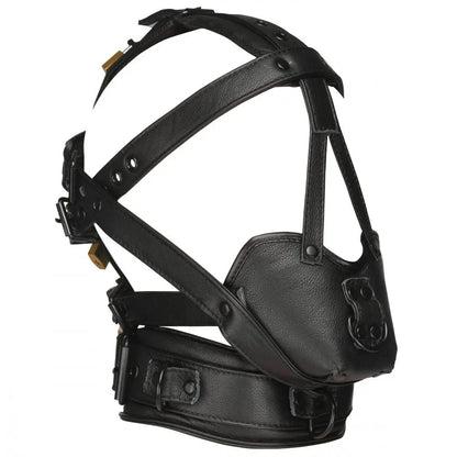 BDSM Mask Leather Head Harness with Muzzle  BDSM Mask