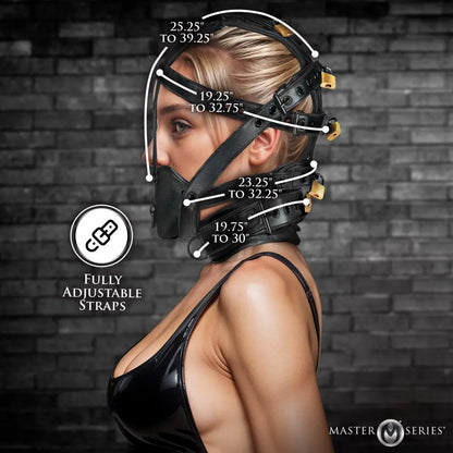 BDSM Mask Leather Head Harness with Muzzle  BDSM Mask
