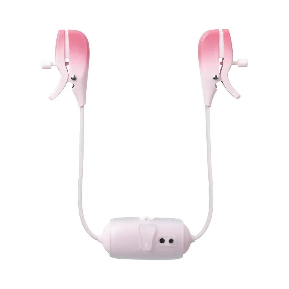 BDSM Nipple Torture Lovense Gemini Vibrating Bluetooth Nipple Clamps - Pink  Nipple and Clit Toys