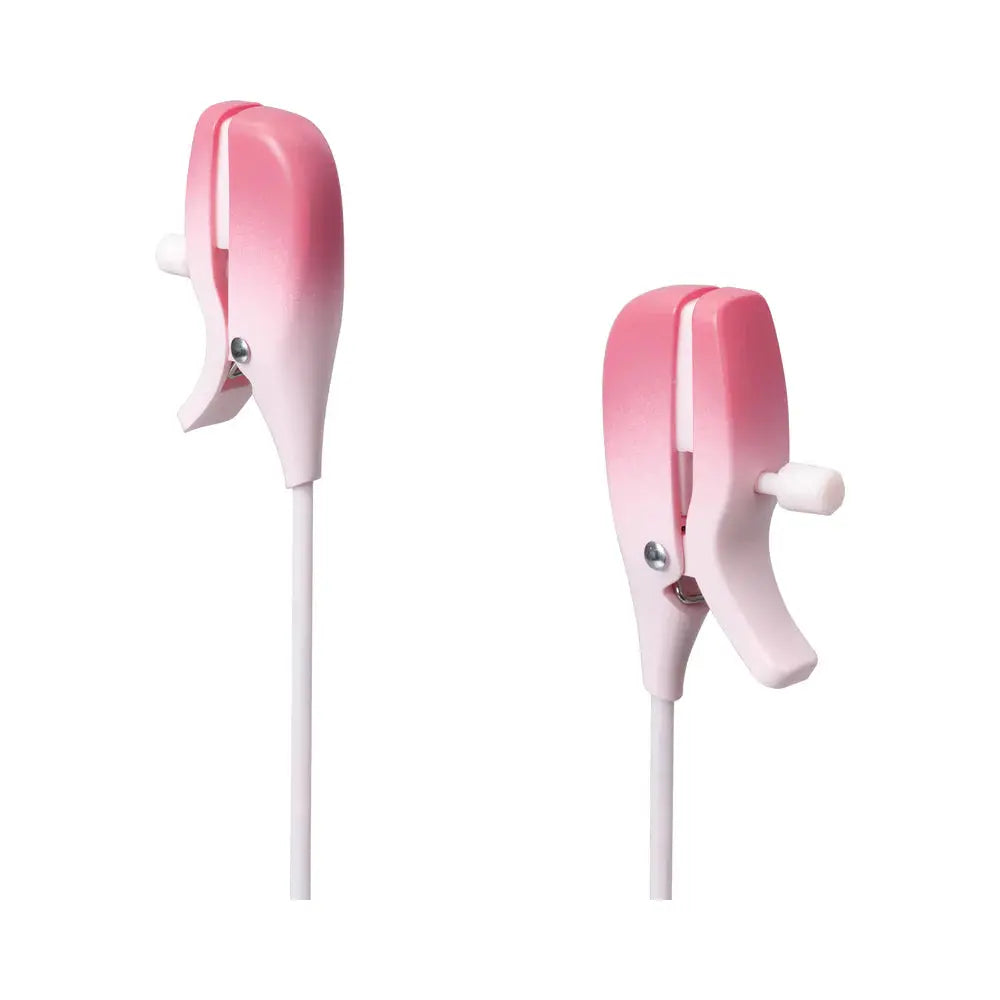 BDSM Nipple Torture Lovense Gemini Vibrating Bluetooth Nipple Clamps - Pink  Nipple and Clit Toys