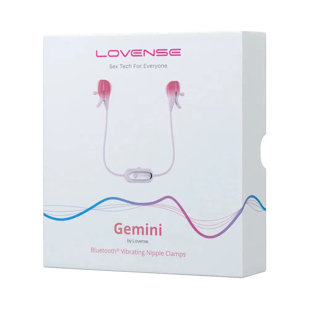 BDSM Nipple Torture Lovense Gemini Vibrating Bluetooth Nipple Clamps - Pink  Nipple and Clit Toys