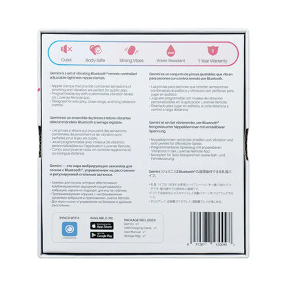 BDSM Nipple Torture Lovense Gemini Vibrating Bluetooth Nipple Clamps - Pink  Nipple and Clit Toys