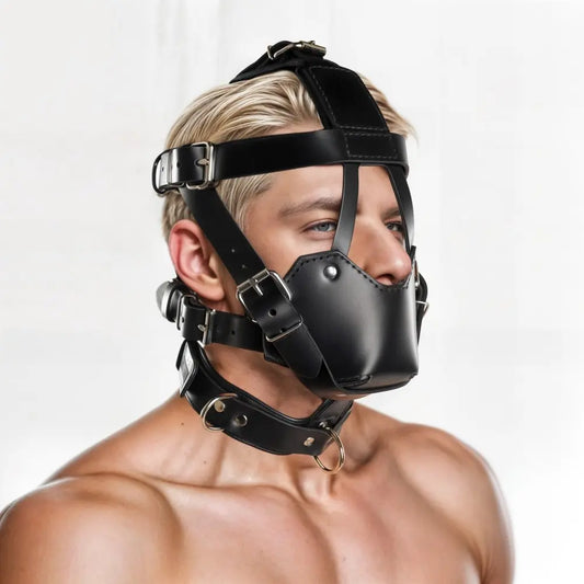 BDSM Pet Play BDSM Pup Muzzle Strict Leather Padded Muzzle  Masks, Gags and Blindfolds