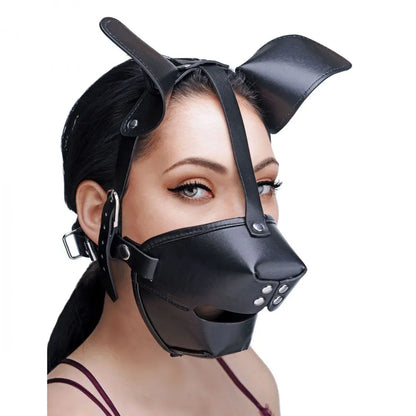 BDSM Pup Puppy Play Hood and Breathable Ball Gag  Animal Play