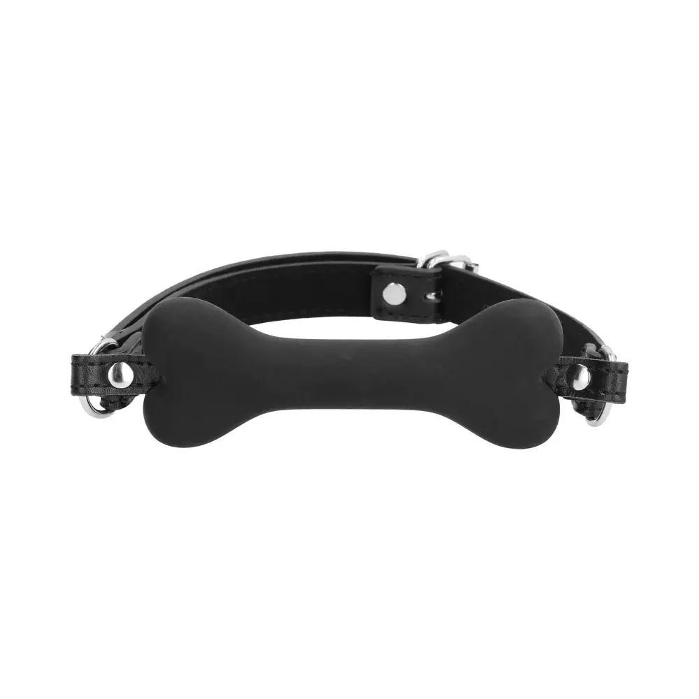 BDSM Puppy Play Bone Gag Black - Silicone Bone Gag  Fetish - Gags