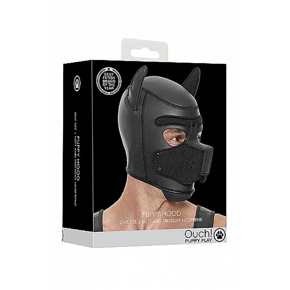 BDSM Puppy Play Neoprene Puppy Hood Black  Fetish - Masks