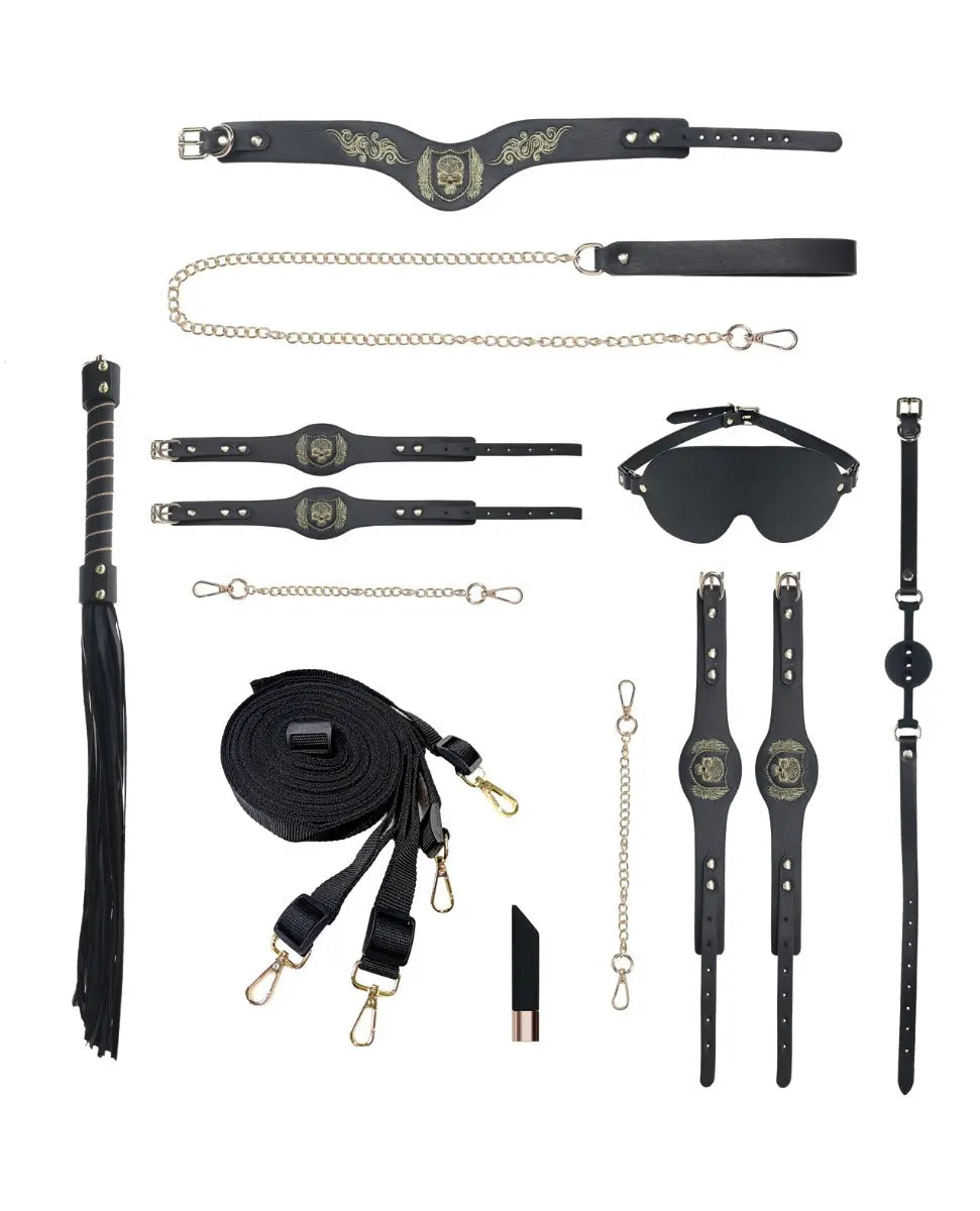 BDSM Set London Collection Bondage Kit w/Bag - Black  Bondage Kits