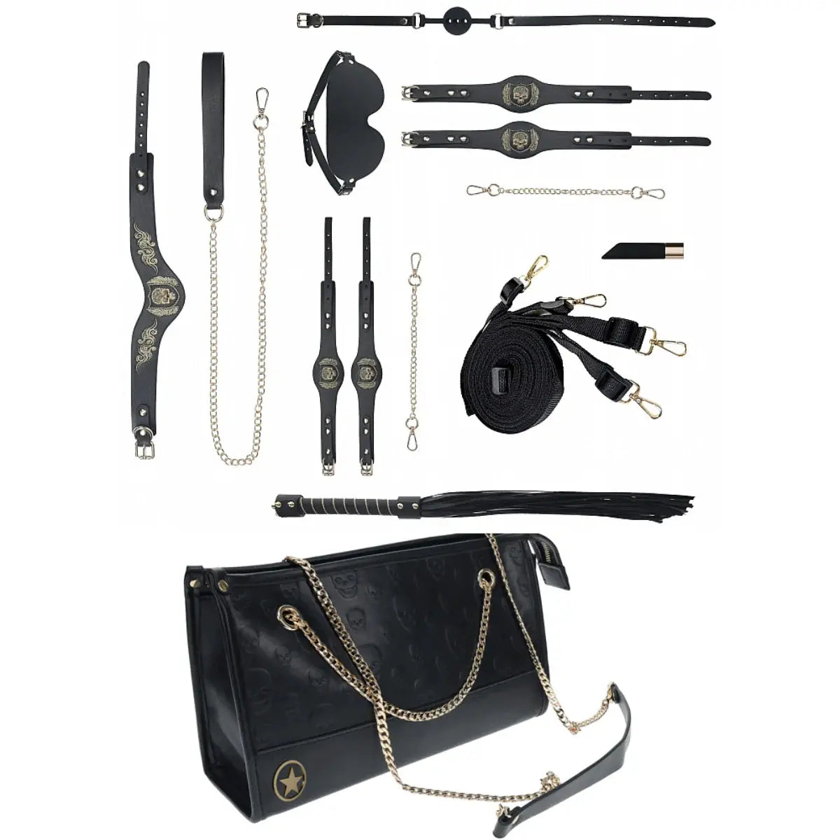 BDSM Set London Collection Bondage Kit w/Bag - Black  Bondage Kits
