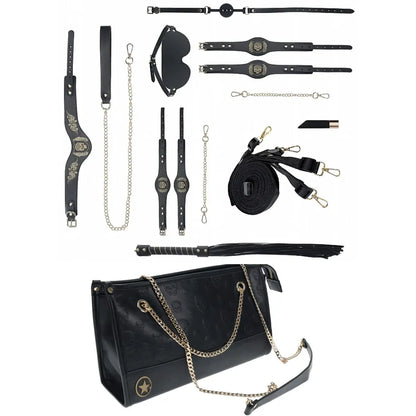 BDSM Set London Collection Bondage Kit w/Bag - Black  Bondage Kits