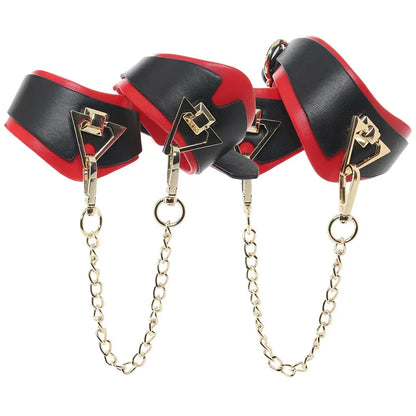 BDSM Set Milan Collection Bondage Kit w/Bag - Black/Red  Bondage Kits