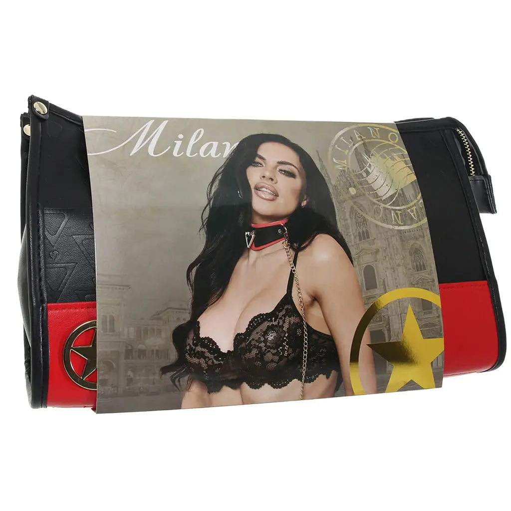 BDSM Set Milan Collection Bondage Kit w/Bag - Black/Red  Bondage Kits