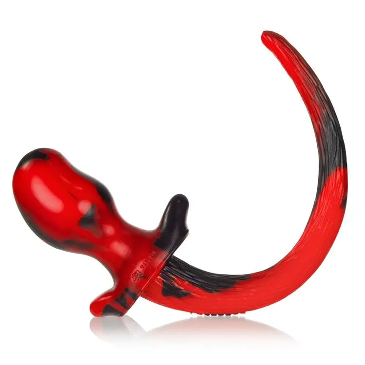 BEAGLE, puppy tail buttplug, RED SWIRL, Medium  BDSM Pet Play