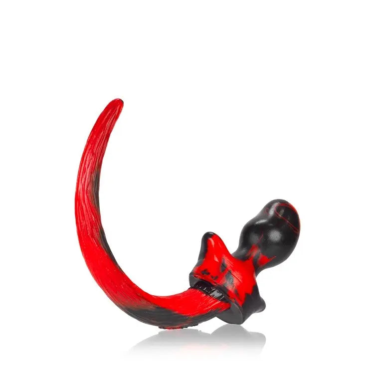 BEAGLE, puppy tail buttplug, RED SWIRL, Medium  BDSM Pet Play