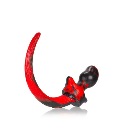 BEAGLE, puppy tail buttplug, RED SWIRL, Medium  BDSM Pet Play