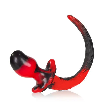 BEAGLE, puppy tail buttplug, RED SWIRL, Medium  BDSM Pet Play