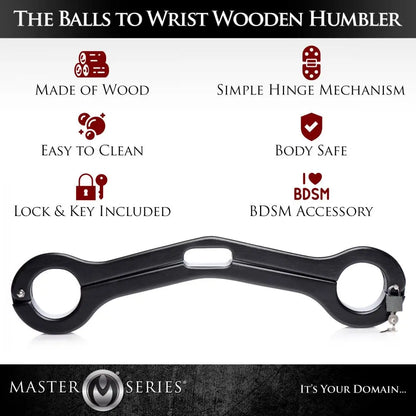 Balls to Wrist Humbler BDSM Toys Cock and Ball Torture Femdom  Restraints and Cuffs