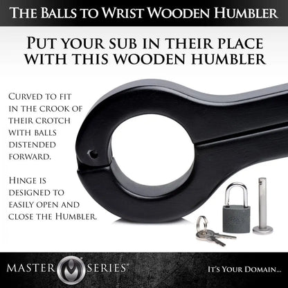 Balls to Wrist Humbler BDSM Toys Cock and Ball Torture Femdom  Restraints and Cuffs
