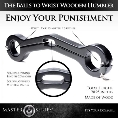 Balls to Wrist Humbler BDSM Toys Cock and Ball Torture Femdom  Restraints and Cuffs