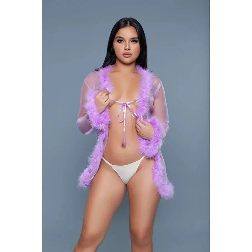 BeWicked Bou Robe Sexy Lingerie Robe Lavender O/S  Lingerie - Loungewear for Women