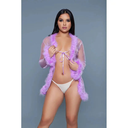 BeWicked Bou Robe Sexy Lingerie Robe Lavender O/S  Lingerie - Loungewear for Women
