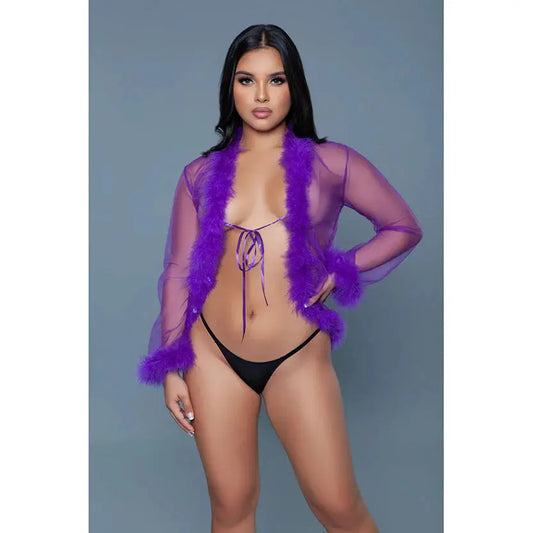 BeWicked Bou Robe Violet Sexy Robe Lingerie O/S  Lingerie - Loungewear for Women