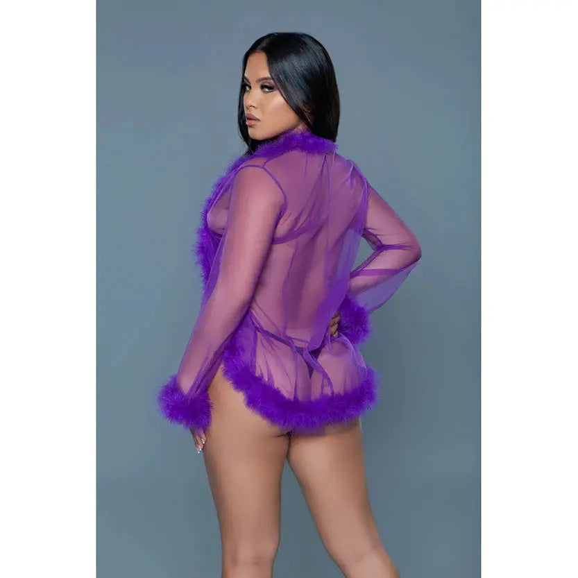 BeWicked Bou Robe Violet Sexy Robe Lingerie O/S  Lingerie - Loungewear for Women