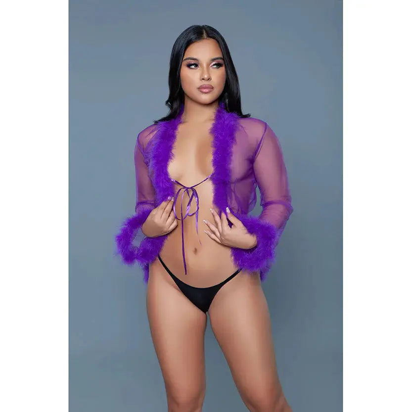 BeWicked Bou Robe Violet Sexy Robe Lingerie O/S  Lingerie - Loungewear for Women