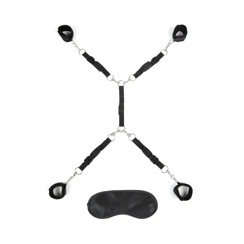 Bed Restraint System | Lux Fetish Bed Spreader Black  Bed Restraint System